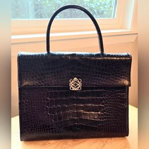Loewe Vtg Genuine Crocodile Leather Purse